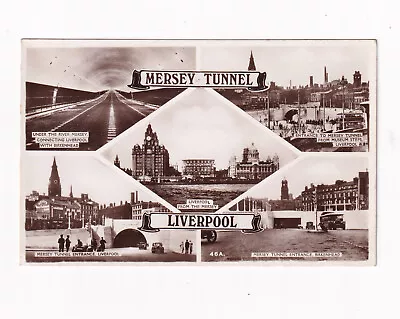 Real Photo Multiview Postcard Mersey Tunnel Liverpool • £2.99