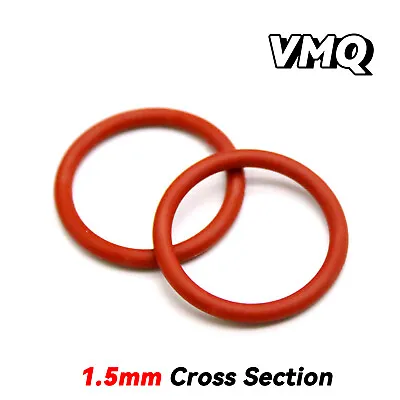 1.5mm Cross Section O-Rings VMQ Silicone Rubber Metric Food Grade 5mm-80mm OD • $58.91