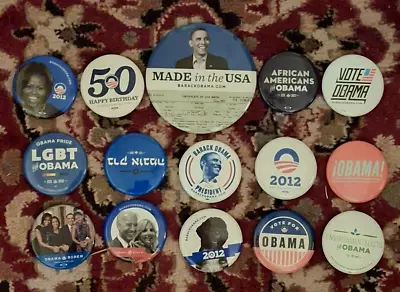 Barack Obama 2012 Campaign Buttons Set Of 15 Great Condition • $16