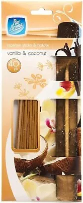 PAN AROMA 40 Incense Sticks & Holder Fragrance Candle YOGA Meditation Relaxation • £3.95