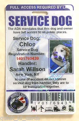 $26.95 • Buy Holographic Service Dog Id Card For Service Animal Ada Rated   0bh