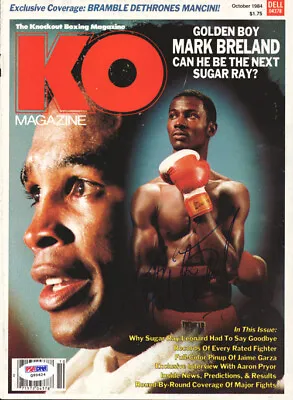 Sugar Ray Leonard & Mark Breland Autographed Signed KO Boxing PSA/DNA Q95624 • $59