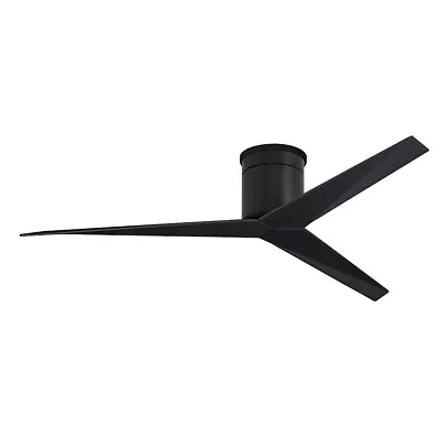 Matthews Fans Eliza-H Flush Mount Ceiling Fan Black/Black Blades - EKH-BK-BK • $643.50