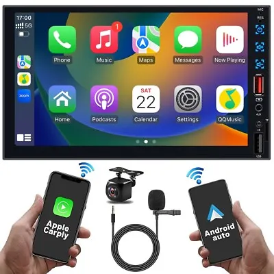 7  Double Din Car Stereo Radio For Apple CarPlay Android MP5 Player Head Unit • $109.90