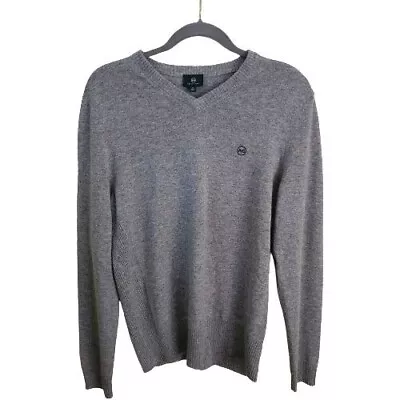 AG Green Label Gray V Neck Cashmere Wool Golf Sweater Size M • $98.99