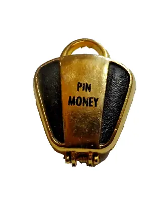 Trinket Box(Pin Money) Charm Locket Storage Compartment Gold Black Hinged • $8.50