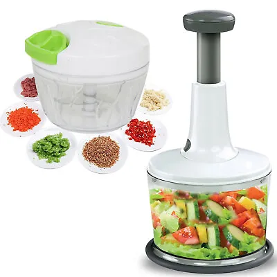 Pull String Hand Press Chopper Manual Food Processor To Slice Vegetables Onions • £6.99