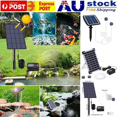 Auto Day/Night Solar Powered Oxygenator Air Pump Aerator Garden Fish Pond Pool • $27.89