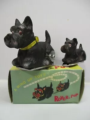 Alps Japan Windup Rover & Pup Toy & Box Works Great Tin Base Vinal Or Rubbe Pups • $65