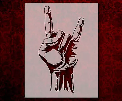 Rock And Roll Horns Hand Gesture Stencil Reusable 8.5 X 11 Inches For Painting • $11.99