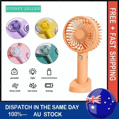 $13.55 • Buy Mini Portable Fan Cooling Hand-held Desk Cooler USB Air Rechargeable 3 Speeds AU