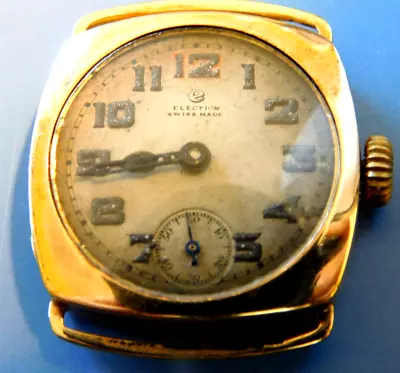 Election 14 K Yellow Gold Vintage Wristwatch Fine Working Condition 1920's  Rare • $550