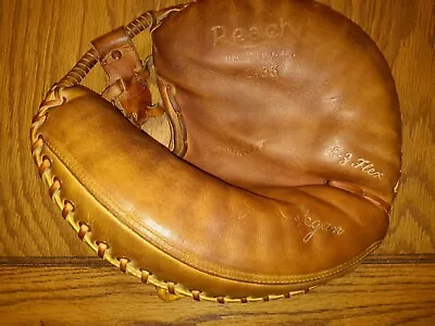 SUPERB VINTAGE RARE '50s JIM HEGAN REACH CATCHERS BASEBALL GLOVE MITT SILVER USA • $99.99