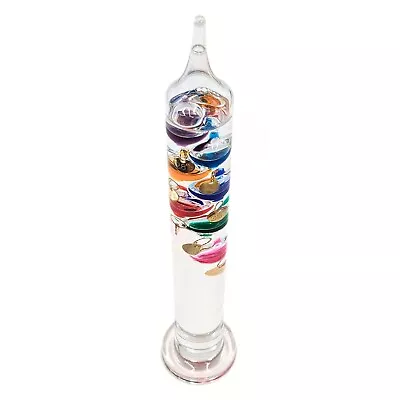 30cm Glass Galileo Thermometer Tall Gift Boxed Decor Indoor Centigrade • £14.99