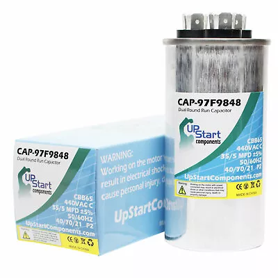 $7.99 • Buy 35/5 MFD 440 Volt Dual Round Run Capacitor For GE 97f9848 Lennox 10acc 024 230 0