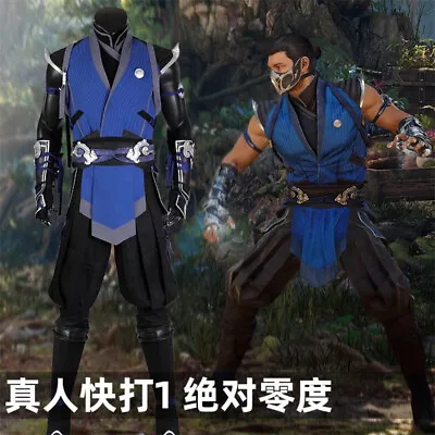 Mortal Kombat 1 Sub Zero Cosplay Costume Outfits Halloween Carnival Full Set New • $82.21