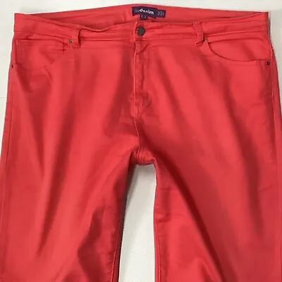 Ladies Long Tall Sally Skinny Ankle Mango Bright Pink Jeans Size UK 20  (311H) • $28.58