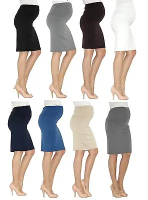 Pregnancy Maternity Skirt Pencil Skirt Midi Stretch Over Belly Maternity • £8.81