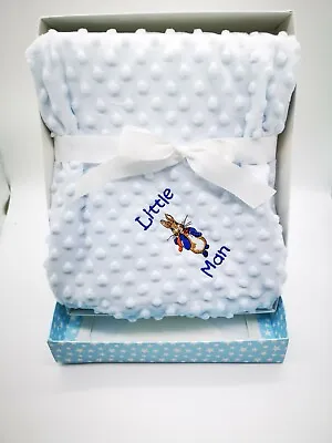 £12.99 • Buy Personalised Luxury Baby Blanket Embroidered Boy Girl Peter Rabbit  Gift