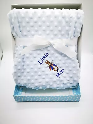 £12.99 • Buy Personalised Luxury Baby Blanket Embroidered Boy Girl Peter Rabbit  Gift