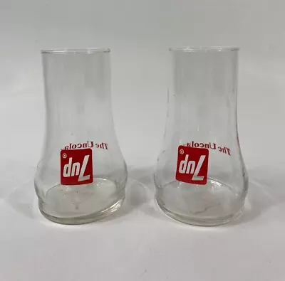 Vintage 7 Up The Uncola Upside Down Glass Tumblers Set Of 2 • $9.99