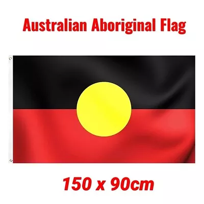 Large Heavy Duty Australian Aboriginal Flag 150x90 Cm Indigenous Outdoor Flag • $11.95