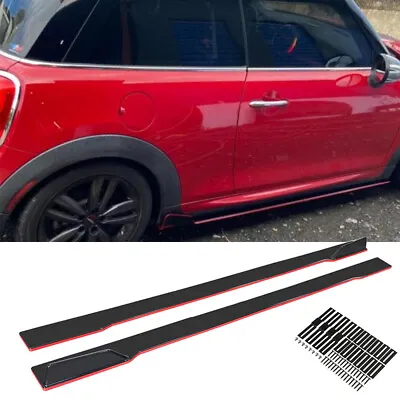 For Mini Cooper S F56 R56 78.7  Side Skirt Rocker Panel Lip Splitter Red Line • $85.69