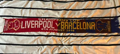 Liverpool V Barcelona 2016 Scarf Scarves Champions Cup Football Memorabilia • $11.35