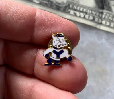 RARE: Vintage YALE University Bulldog Enamel Pin Brooch Badge Medal Pinback! • $387.15