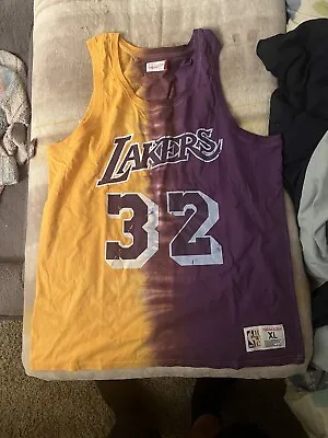 Men's Mitchell & Ness Los Angeles Lakers NBA Magic Johnson Tie-Dye Tank Size XL • $35