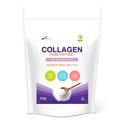 Marine Collagen Powder 300g | Pure Unflavoured Hydrolysed Fish Collagen Peptides • £19.99