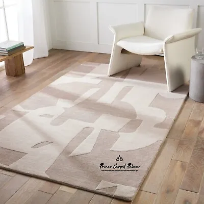 Hand Tufted Rugs For Living Room Area Bedroom Floor Rug Large Unique Beige Rugs • $1495