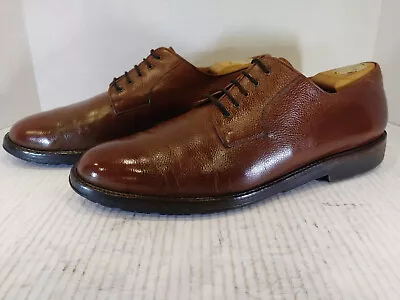 SALVATORE FERRAGAMO Men's Size 11. 5 2E Brown Soft Pebbled Leather Derby. • $39.99