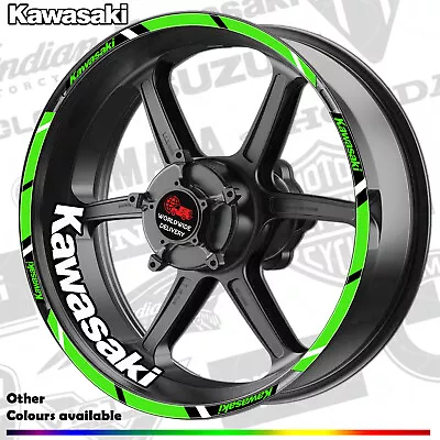 Kawasaki Motorcycle Wheel Rim Stripes Stickers Full Set Compatible Ninja H2 ZX Z • £16.99