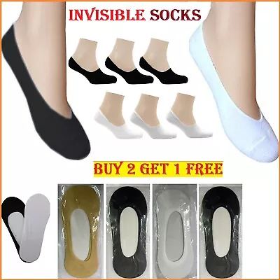 Men's Women's No Show Invisible Sock Trainer Shoe Liner Ankle Sock Cotton Casual • £3.69