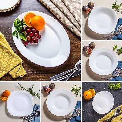 £4.95 • Buy Bormioli Rocco Opal Glass Dinner Plate Oval Food Serving Platter Tray Salad Bowl