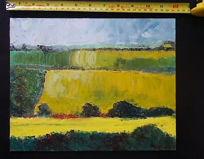 Original Oil On Board Painting Of Lincolnshire Wolds 30 X 24cm (12 X 9.5 Inches) • £15