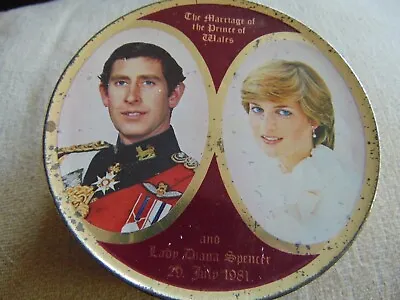VINTAGE - Charles And Diana - Royal Wedding 29th July 1981 - Sweet Tin • £3.95