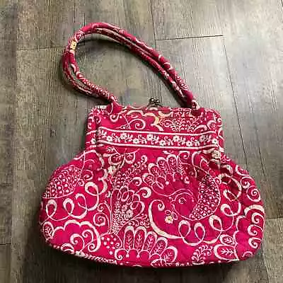 Vera Bradley Womens Alice Shoulder Handbag Pink Twirly Bird Paisley Quilted  • $12.50