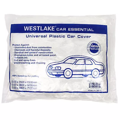 Clear Plastic Disposable Car Cover Temporary Universal Garage Rain Dust 1 Pack  • $13.95