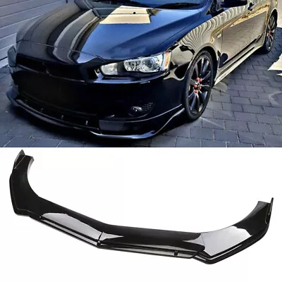 For Mitsubishi Lancer 2008-2015 Front Bumper Lip Splitter Spoiler Body Kit Gloss • $52.95