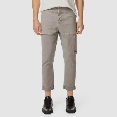 $248 J Brand Men's Gray 32W 29L Cargo Pocket Linen Straight Fit Koeficient Pants • $79.58