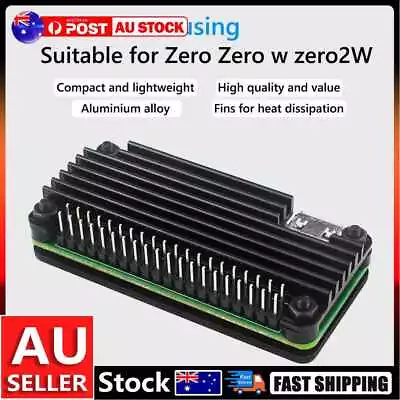 For Raspberry Pi Zero 2W Aluminum Shell Kit W/Vertical Pin Header (Black A) AU • $11.69