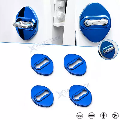 Steel Blue Door Lock Lockstitch Cover Trim 4pcs For Honda Toyota Subaru Mazda • $10.96