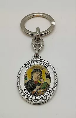 Jesus Key Ring Blessed By Pope Keychain Divine Mercy Vatican Silvertone Catholic • $7