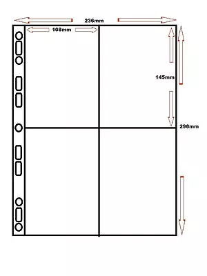 £6.95 • Buy 10 X MM 4 POCKET MULTI COLLECT POLYPROPYLENE A4 POSTCARD ALBUM SLEEVES