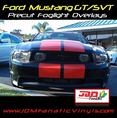 SMOKED Foglight SMOKE Overlays TINT Wrap Precut (FITS 2005 Mustang SVT GT Grille • $14.97