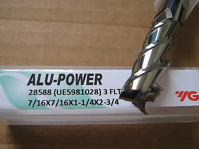 7/16 X1 1/4  LOCx 2 3/4 OALALU-POWER 3 Flute Carbide End Mill YG-1 Brand  NEW  • $41.86