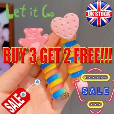 £4.38 • Buy Girls Kids Telephone Wire Line Ponytail Holder Rubber Band Elastic Hair Band DIY