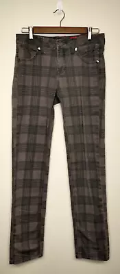 V Cristina Women's Jeans Gray Pink Plaid Pattern Size 4 Bootcut • $5.20